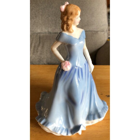 Royal Doulton Porcelain Lady Prototype Figurine Blue Dress Pink Flowers Girl Sta - Picture 12 of 15
